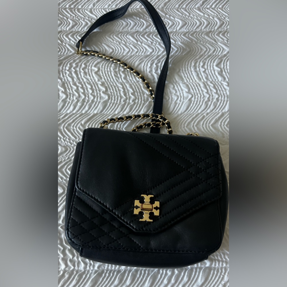 Firm price 💯Tory  Burch Black Mini  Quilted Leather Crossbody Bag